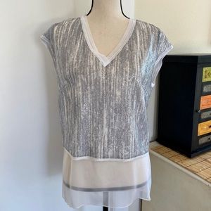 NWT Elie Tahari sequined double layer top